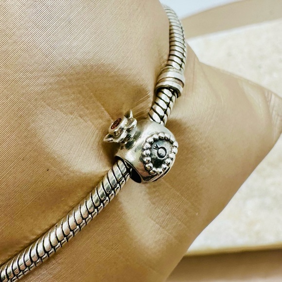 EUC Pandora 790427OCZ Sterling Silver Perfume Bottle Charm w/ Orange Zirconia - Picture 3 of 15
